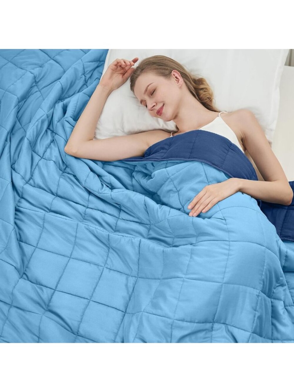 Cooling Weighted Blanket 12lbs, 48"x72", Soft Heavy Throw for Adults, Twin Full